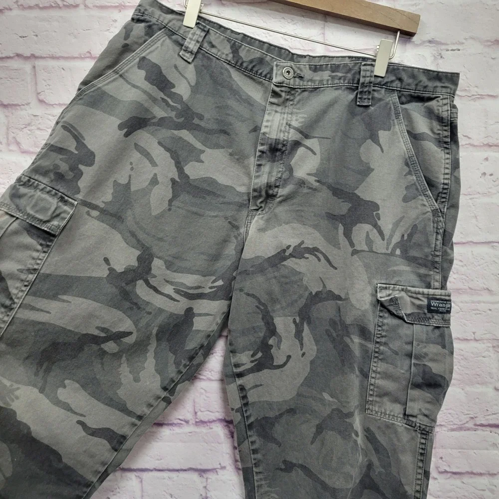 Wrangler Camo Tactical Cargo Pants Mens 38x32 Cotton Gorpcore Skater Work *FLAW